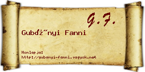 Gubányi Fanni névjegykártya